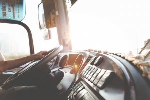 Wnętrze kabiny w autobusie