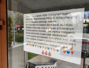 Ogłoszenie zachęcające do oddawania krwi