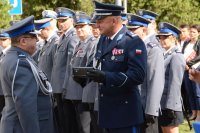 Komendant Wojewódzki Policji mł. insp. Zbigniew Mikołajczyk oraz Zastępca Komendanta Wojewódzkiego Policji podinsp. Sebastian Strzeżek