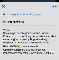 Podziękowania dla policjantów
