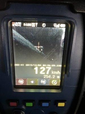 Zdjęcie poglądowe, ekran miernika prędkości