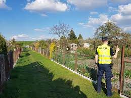 Dzielnicowy kontroluje teren ogródków działkowych