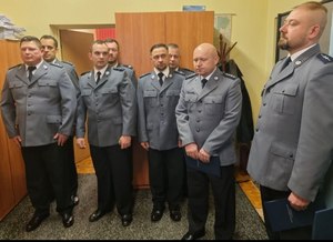Uroczysta zbiórka z okazji zmiany na stanowisku Kierownika Posterunku Policji w Czerwinie