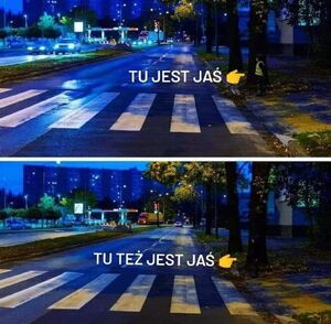 Przejście dla pieszych po zmroku