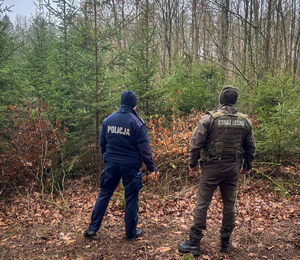 policjant i funkcjonariusz Straży Leśnej