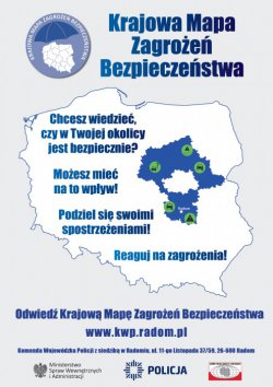 Zdjęcie obrazujące plakat Krajowej Mapy Zagrożeń Bezpieczeństwa