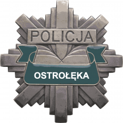 Wizerunek odznaki policyjnej ( napis: Policja Ostrołęka)