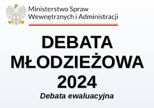 plakat promujący debatę młodzieżową 2024