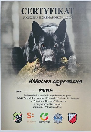 certyfikat ukończenia szkolenia