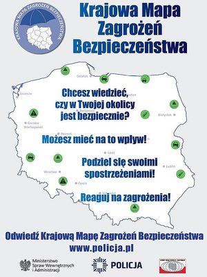 plakat dotyczący aplikacji krajowa mapa zagrożeń bezpieczeństwa