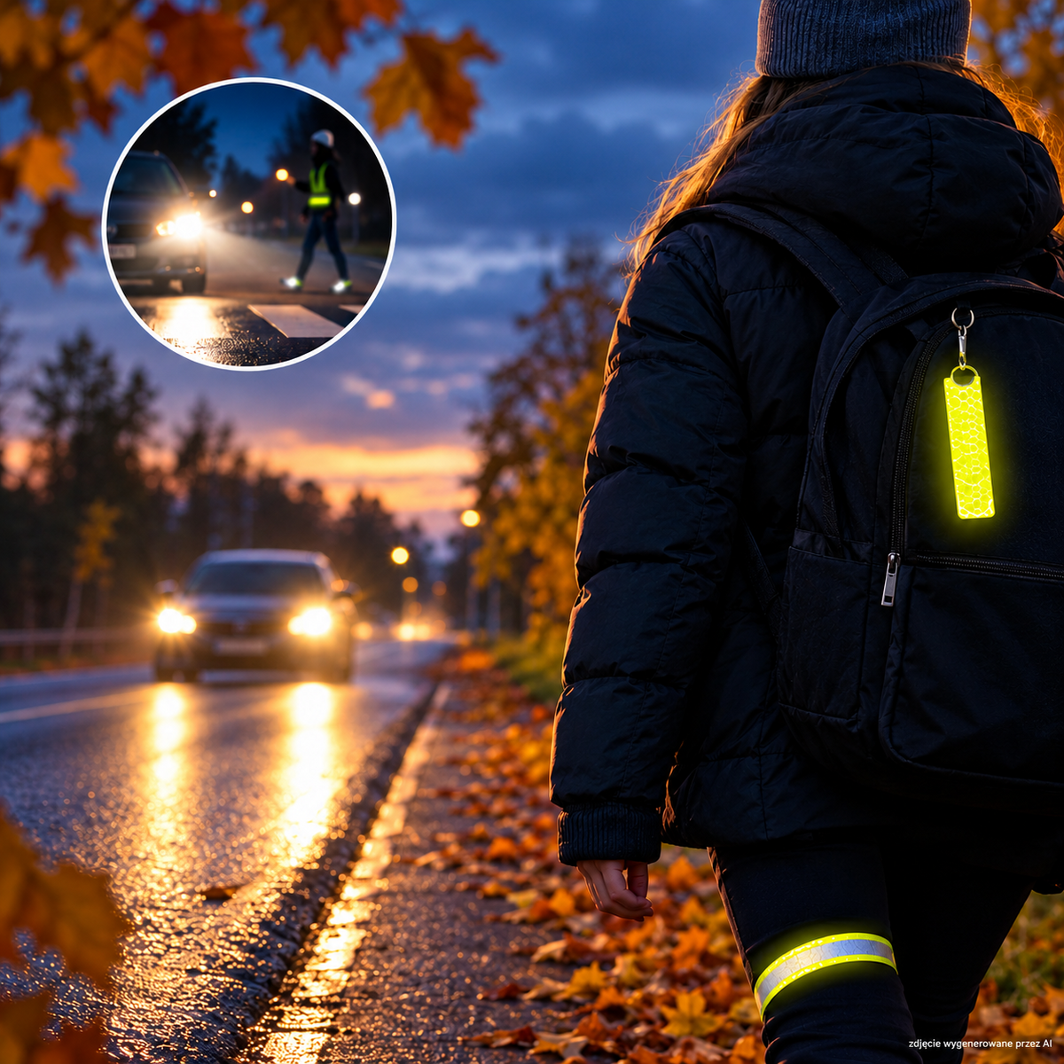 Policja apeluje o noszenie odblasków jesienią