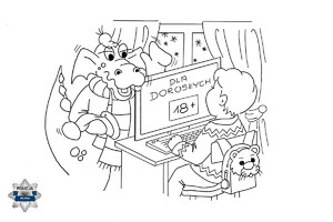 Kolorowanka: Bezpieczne ferie. Mławska Policja przygotowała niespodziankę dla najmłodszych