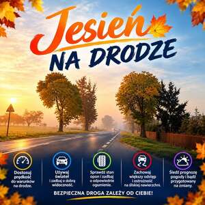 Mgła na drodze, wschodzące słońce