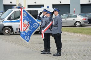 Poczet sztandarowy Komendy Powiatowej Policji w Sierpcu