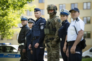 Policjanci w różnych mundurach
