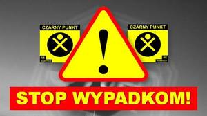 Znaki ostrzegawcze i napis stop wypadkom