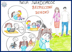 Plakat z napisem twoja świadomość - bezpieczne dziecko.