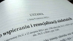 Na kartce napis Ustawa o wspieraniu resocjalizacji i nieletnich