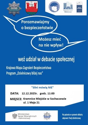 Plakat informujący o  debacie