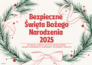 Stroik z napisem bezpieczne święta bożego narodzenia