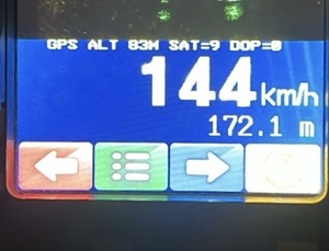 Pomiar prędkości 144 km/h