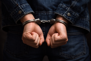 Skute ręce kajdankami