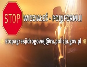 Znak stop i napis widziałeś? poinformuj