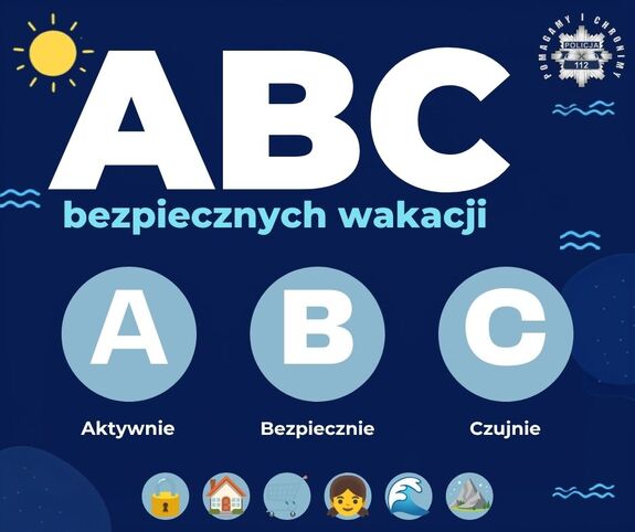 Napis ABC bezpiecznych wakacji
