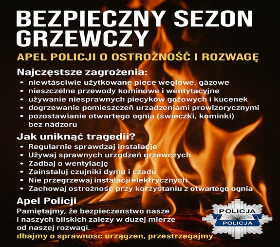 Bezpieczny sezon grzewczy- apel ujemy o ostrożność i rozwagę