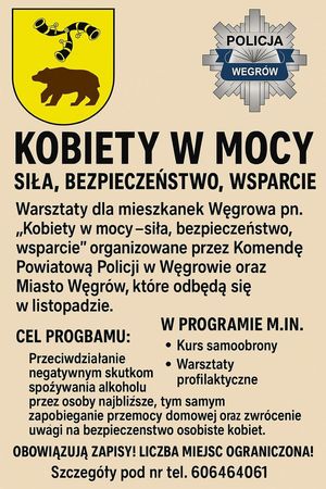 &quot;Kobiety w mocy- siła bezpieczeństwo, wsparcie&quot; - warsztaty dla mieszkanek Węgrowa