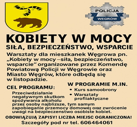 &quot;Kobiety w mocy-siła bezpieczeństwo, wsparcie&quot; - warsztaty dla mieszkanek Węgrowa