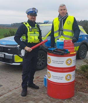 „W nowym roku bezpiecznie na drodze” - wspólna akcja KPP w Węgrowie oraz WORD w Siedlcach