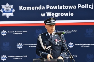 Uroczyste obchody Święta Policji w Węgrowie: Awanse, odznaczenia i podziękowania