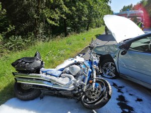 Zdarzenie drogowe z udziałem motocykla