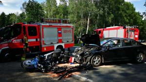 Zdarzenie drogowe z udziałem motocykla