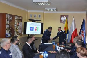 Komendat Powiatowy Policji w Żuromin przywitał zaproszonych gości na odprawie rocznej z udziałem KWP zs. Radom