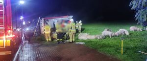 miejsce zdarzenia drogowego w miejscowości Lutocin