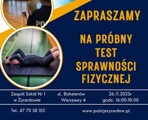 zaproszenie na test sprawności fizycznej