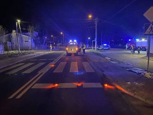 Potrącenie pieszego na przejściu