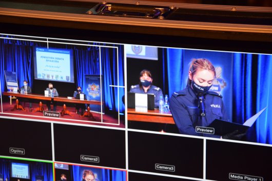 ekran monitora telewizji żyrardowskiej podczas nagrań